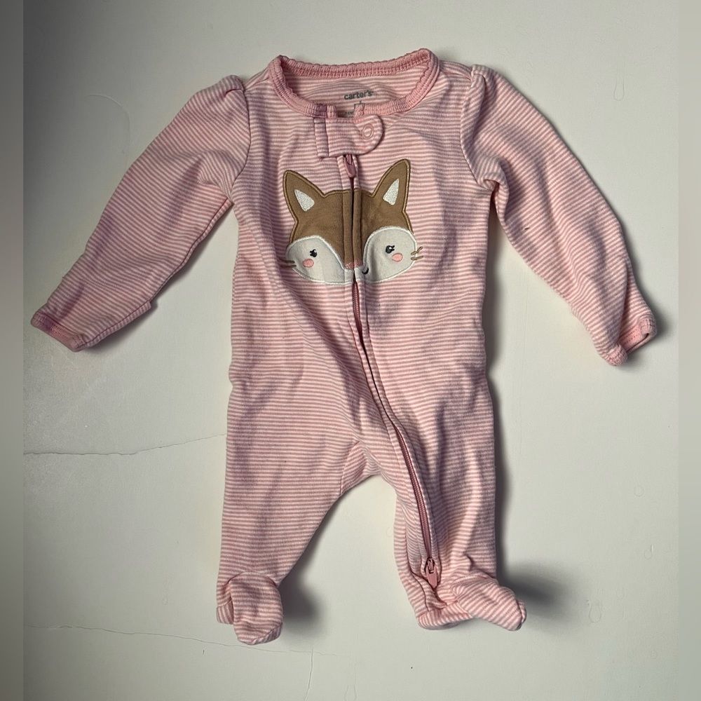 Carter’s striped newborn 2 way zip footies